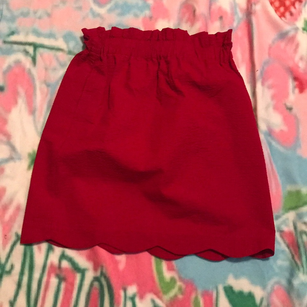 Lauren James scallop skirt in cardinal red